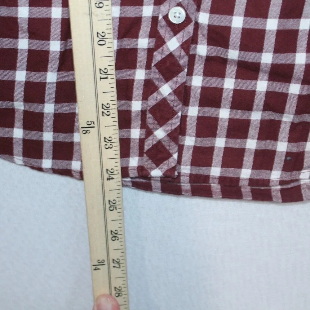 Banana Republic Men Shirt Red Plaid Button Down Shirt Soft Wash Size Small